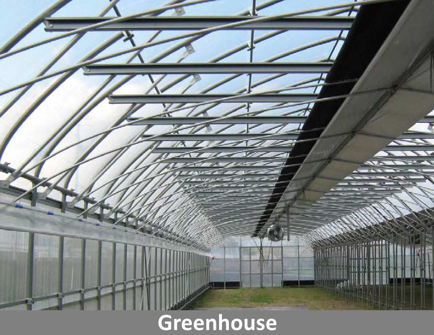 Greenhouse constructed using long-lasting ZAM coated metal.
