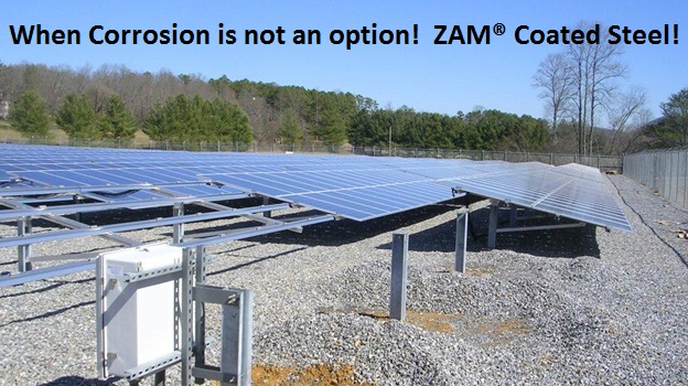 Solar grids that can be made from durable ZAM coated metal.